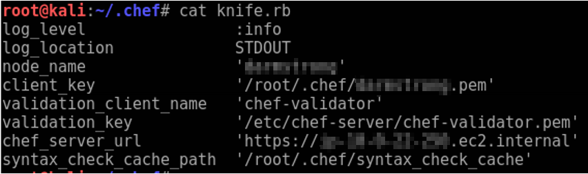 Raining Shells with a Chef Server - knife.rb contents