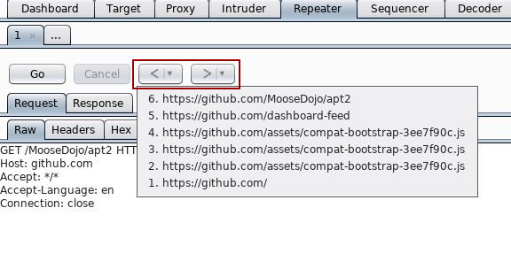 Burp Suite Tips - Repeater History Navigation