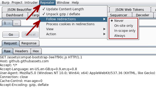 Burp Suite Tips - Repeater Auto-Follow Redirection