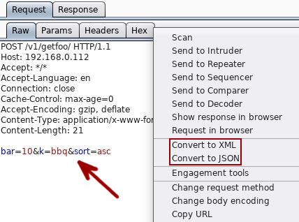 Burp Suite Tips - Content Type Convertor