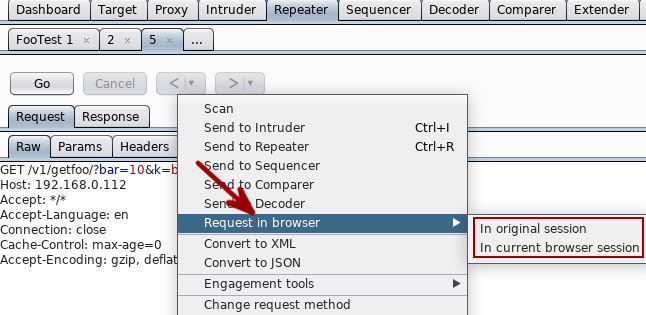 Burp Suite Tips - Repeat Request in Browser