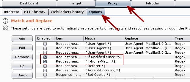 Burp Suite Tips - Non-Cached Responses