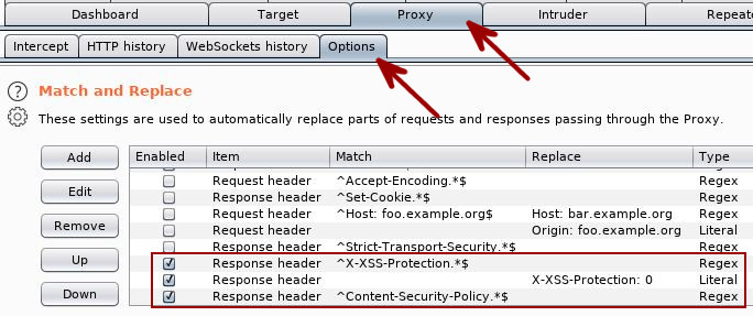 Burp Suite Tips - Disable XSS Security Headers