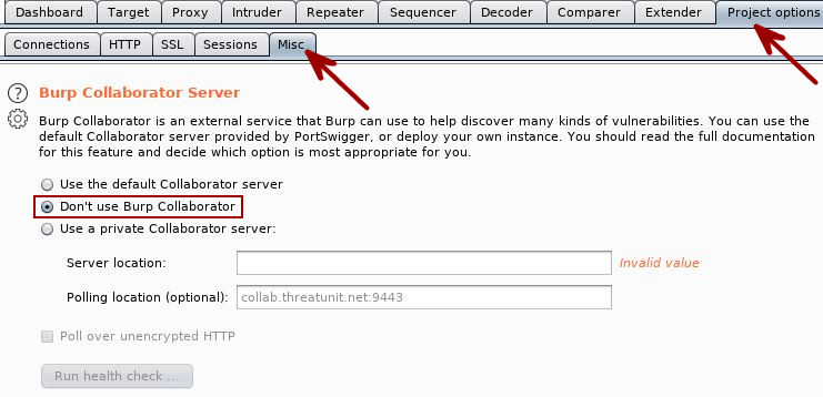 Burp Suite Tips - Privacy Settings - Burp Collaborator