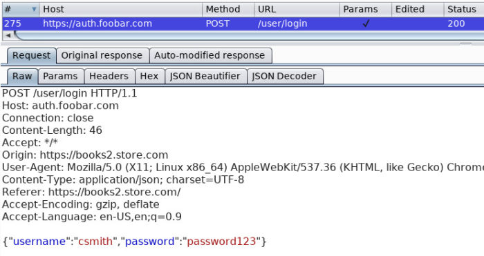 Using Burp's Cookie Jar for JWTs - Request to Auth API