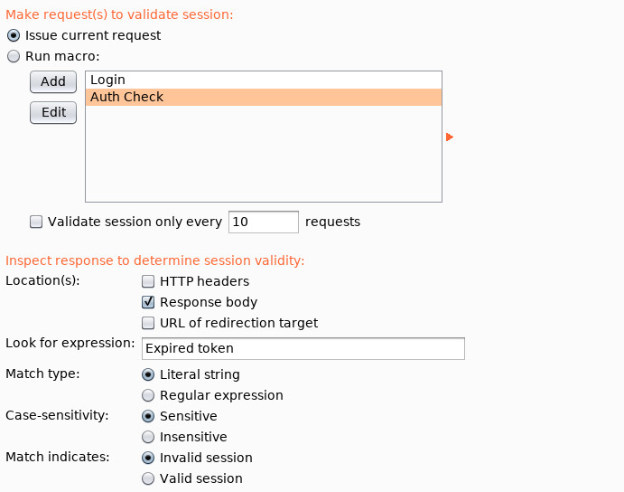 Using Burp's Cookie Jar for JWTs - Session Check settings for JWT Store & Set Extension