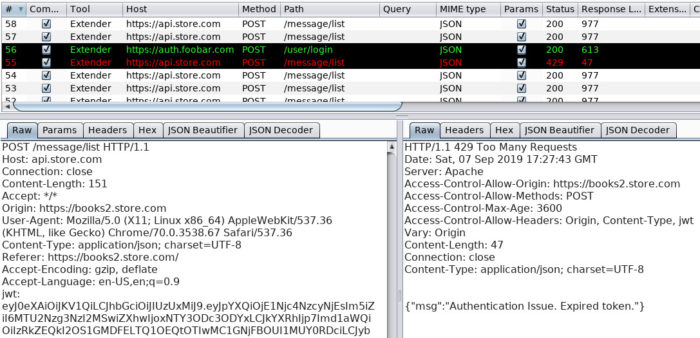 Using Burp's Cookie Jar for JWTs - Verificaton of session rescue via re-authentication.