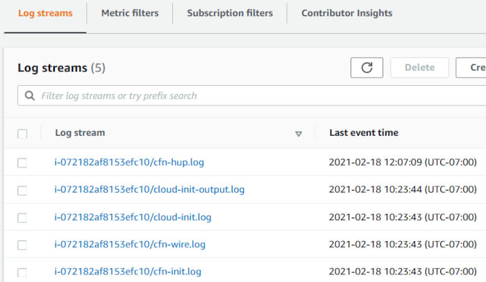 Using CodePipeline, CodeDeploy, and CodeCommit with an EC2 AutoScaling Group - CloudWatch Logs