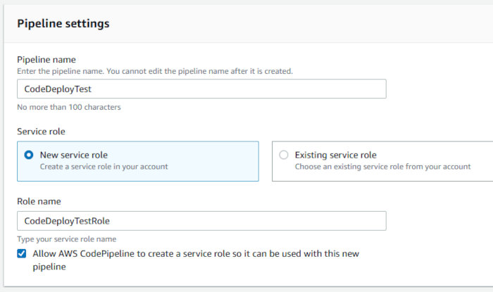 Using CodePipeline, CodeDeploy, and CodeCommit with an EC2 AutoScaling Group - CodePipeline Wizard