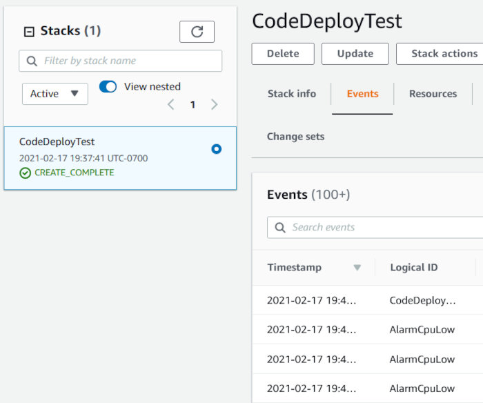 Using CodePipeline, CodeDeploy, and CodeCommit with an EC2 AutoScaling Group - Stack Creation