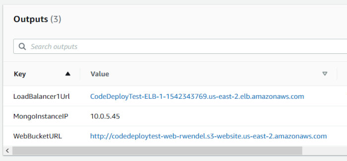 Using CodePipeline, CodeDeploy, and CodeCommit with an EC2 AutoScaling Group - Stack Outputs