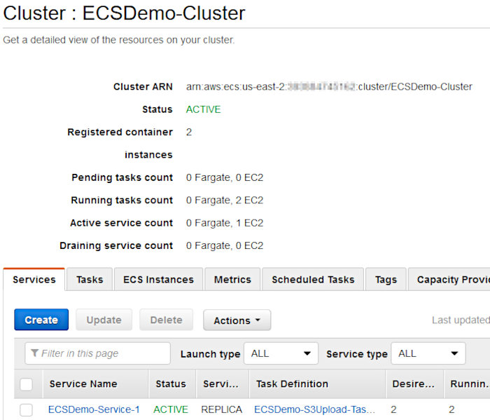 Using CodePipeline again with Elastic Container Service - ECS Service