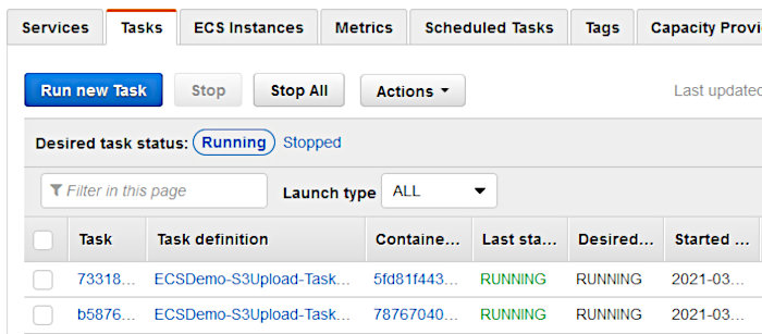 Using CodePipeline again with Elastic Container Service - ECS Tasks