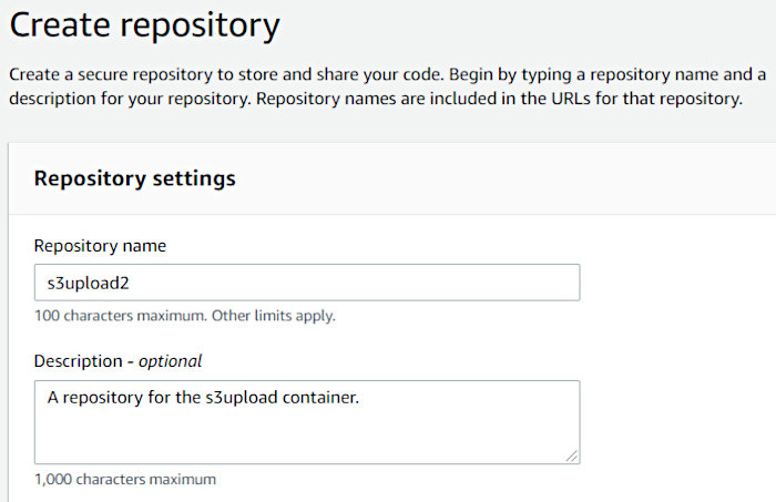 Using CodePipeline again with Elastic Container Service - CodeCommit Repo Creation